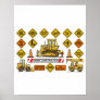 Bulldozer Dozer Construction Signs Poster