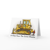 Bulldozer Dozer Note Card