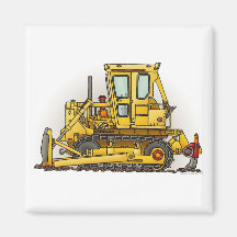 Bulldozer Dozer Square Magnet