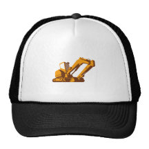 bulldozer front retro trucker hat