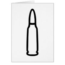 Bullet gun weapon greeting card