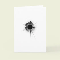Bullet hole greetings cards
