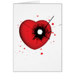 Bullet Hole Heart Greeting Card