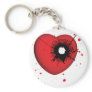 Bullet Hole Heart Keychain