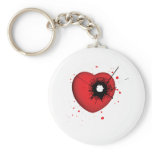 Bullet Hole Heart Key Chain