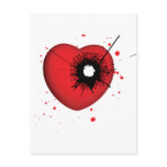 Bullet Hole Heart Postcard