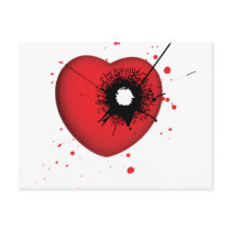 Bullet Hole Heart postcards by CityRoyalty Bullet Hole Heart postcards