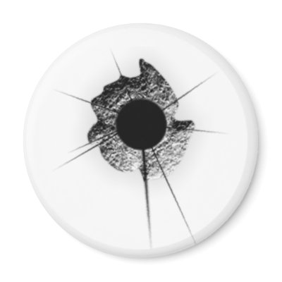 Bullet hole fridge magnet by gnurf