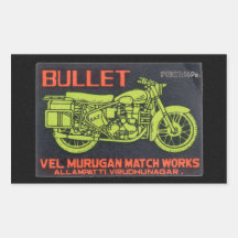 Bullet Match Works Vintage Label Rectangular Stickers