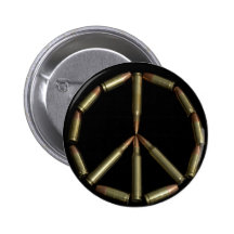 Bullet peace symbol pinback button