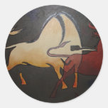 Bullfight 1 round stickers
