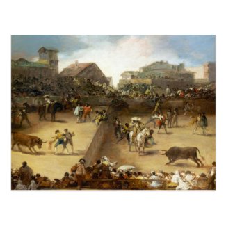 Bullfight in a Divided Ring Francisco José de Goya Post Cards