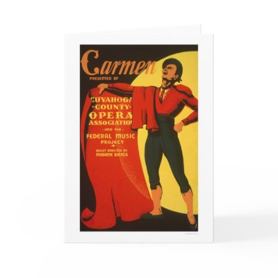 Bullfighter Carmen 1939 WPA Card by lc_wpa