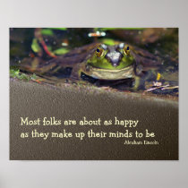 Bullfrog Happiness Inspirational Nature Poster