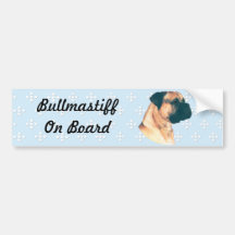 Bullmastiff - Blue w/ White Diamonds Design Bumper Sticker