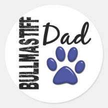 Bullmastiff Dad 2 Round Sticker