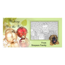 Bullmastiff ~ Green Leaves Design Photo Card Template