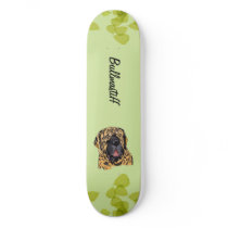 Bullmastiff ~ Green Leaves Design Skateboard Deck