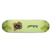 Bullmastiff ~ Green Leaves Design Skateboard Deck
