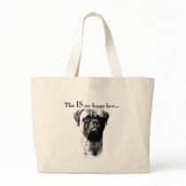 Bullmastiff Happy Face Canvas Bag