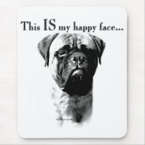 Bullmastiff Happy Face Mouse Pad