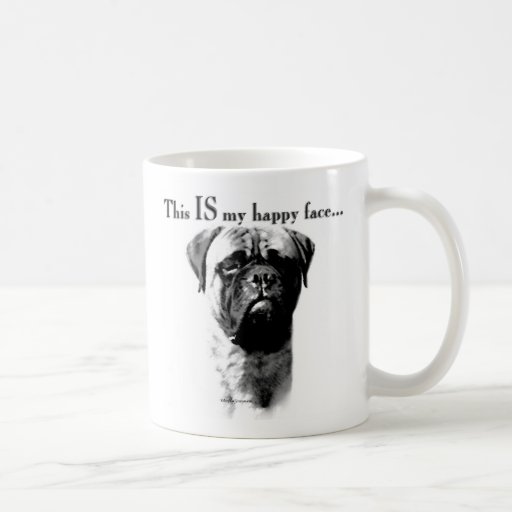 Bullmastiff Happy Face Mugs