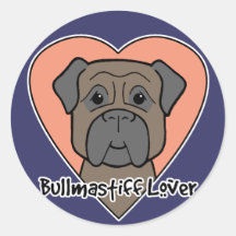 Bullmastiff Lover Round Stickers
