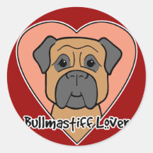 Bullmastiff Lover Round Stickers