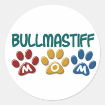 BULLMASTIFF MOM Paw Print 1 Sticker