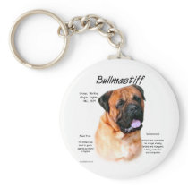 Bullmastiff (red) History Design Key Chain