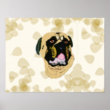 Bullmastiff Tan Leaves Poster