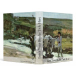 Bullock Cart In The Ford By Grigorescu Nicolae 3 Ring Binders