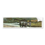 Bullock Cart In The Ford By Grigorescu Nicolae Bumper Sticker