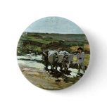 Bullock Cart In The Ford By Grigorescu Nicolae Pinback Buttons