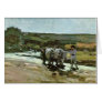 Bullock Cart In The Ford By Grigorescu Nicolae Greeting Card