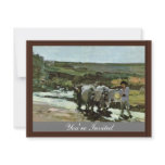 Bullock Cart In The Ford By Grigorescu Nicolae Personalized Invite