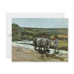 Bullock Cart In The Ford By Grigorescu Nicolae Personalized Invitations