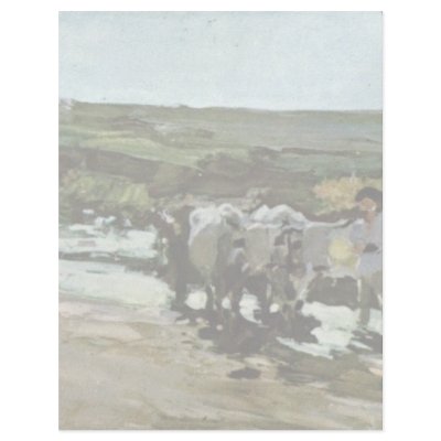 Bullock Cart In The Ford By Grigorescu Nicolae Customized Letterhead by Artcollection