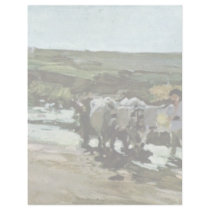 Bullock Cart In The Ford By Grigorescu Nicolae Customized Letterhead