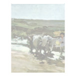 Bullock Cart In The Ford By Grigorescu Nicolae Customized Letterhead