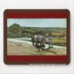 Bullock Cart In The Ford By Grigorescu Nicolae Mousepad