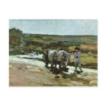 Bullock Cart In The Ford By Grigorescu Nicolae Post Card