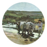 Bullock Cart In The Ford By Grigorescu Nicolae stickers