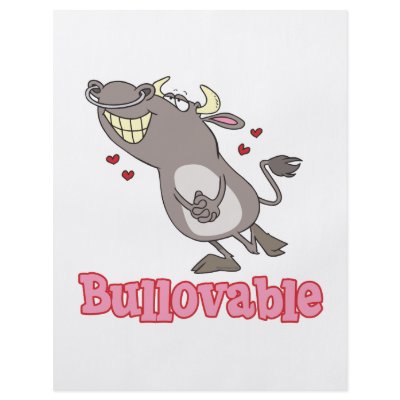 bullovable bull lovable funny pun cartoon personalized flyer by tooni_dooni
