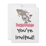 bullovable bull lovable funny pun cartoon personalized invite
