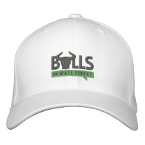 BULLS Black Cap white embroidered hats
