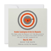 Bull's-Eye Save the Date Invite, Gray & Orange