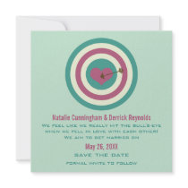 Bull's-Eye Save the Date Invite, Teal & Fuchsia
