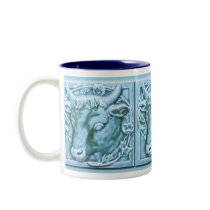Bull's Head Majolica Inspired Art Coffee Mug mugs