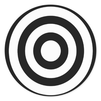 bullseye - On Target Round Sticker by Carennedy